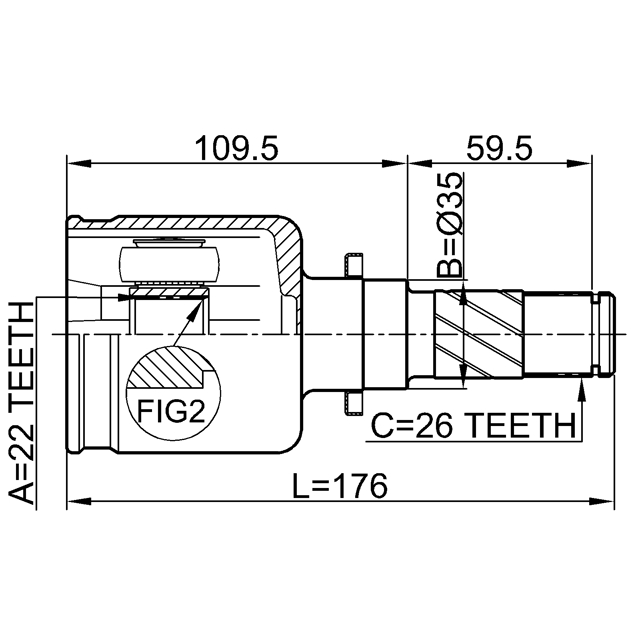 0511-M316ATLH_ШРУС внутренний к-кт! АКПП Mazda 3 BK 07> preview 2