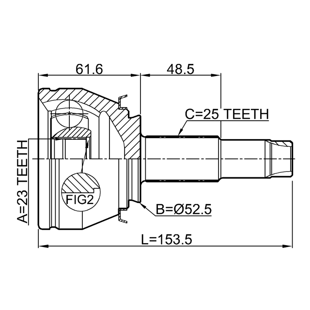 Шрус наружный 23x52.5x25 preview 2