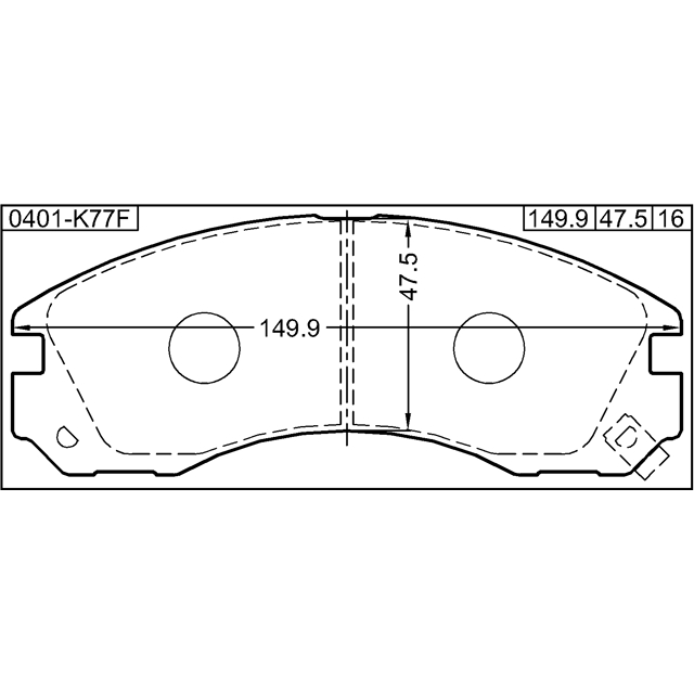 Колодки тормозные передние к-кт FEBEST 0401-K77F preview 2