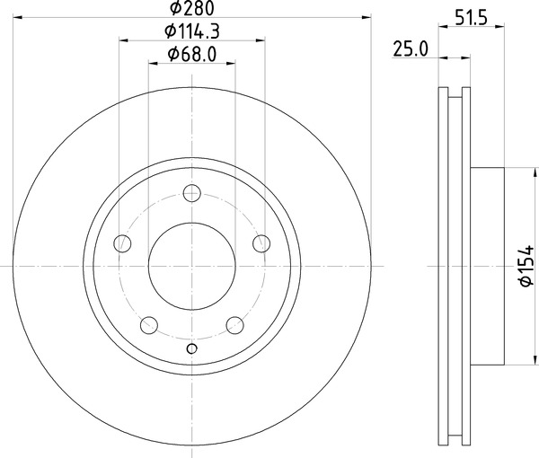 Диск торм. для а/м Mazda 3 (13-) перед. d=280 (DF 073408) preview 3