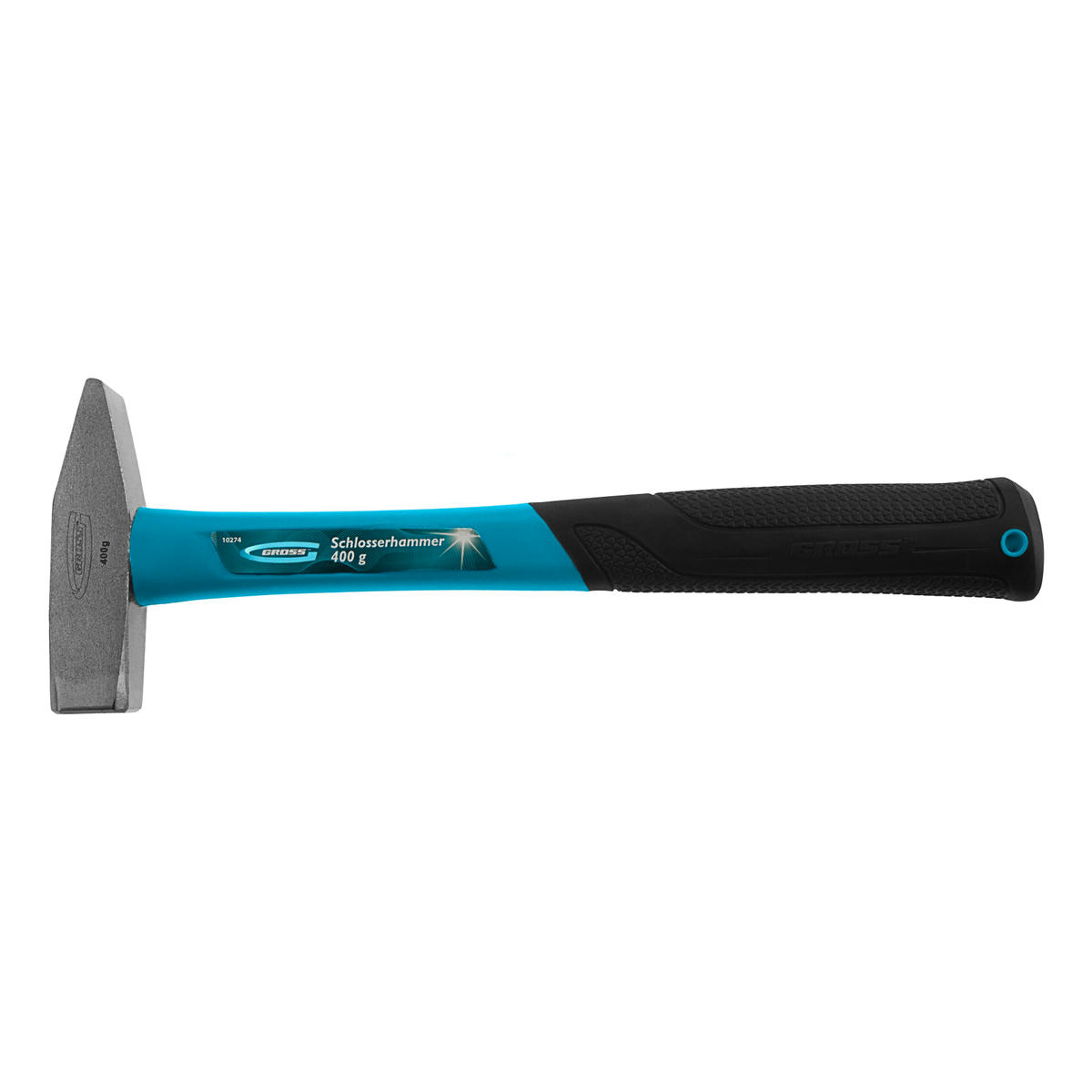 Молоток 400г слесарный квадратный боек, фибергласовая обрезиненная рукоятка GROSS preview 2