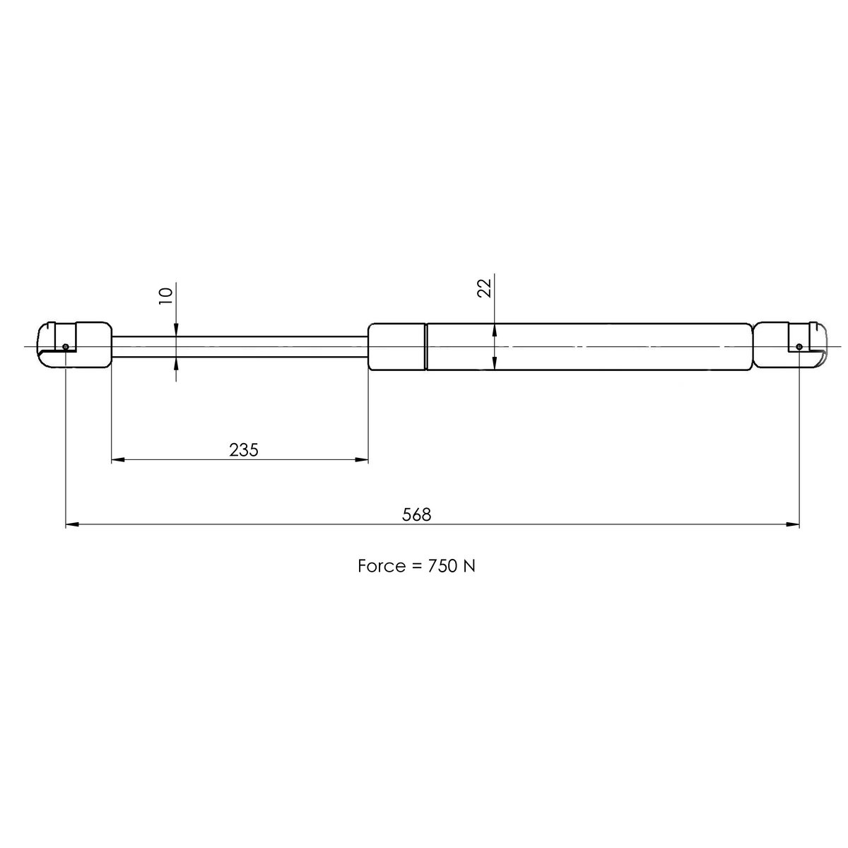 Газовый упор багажника TRIALLI GS 1843 preview 2