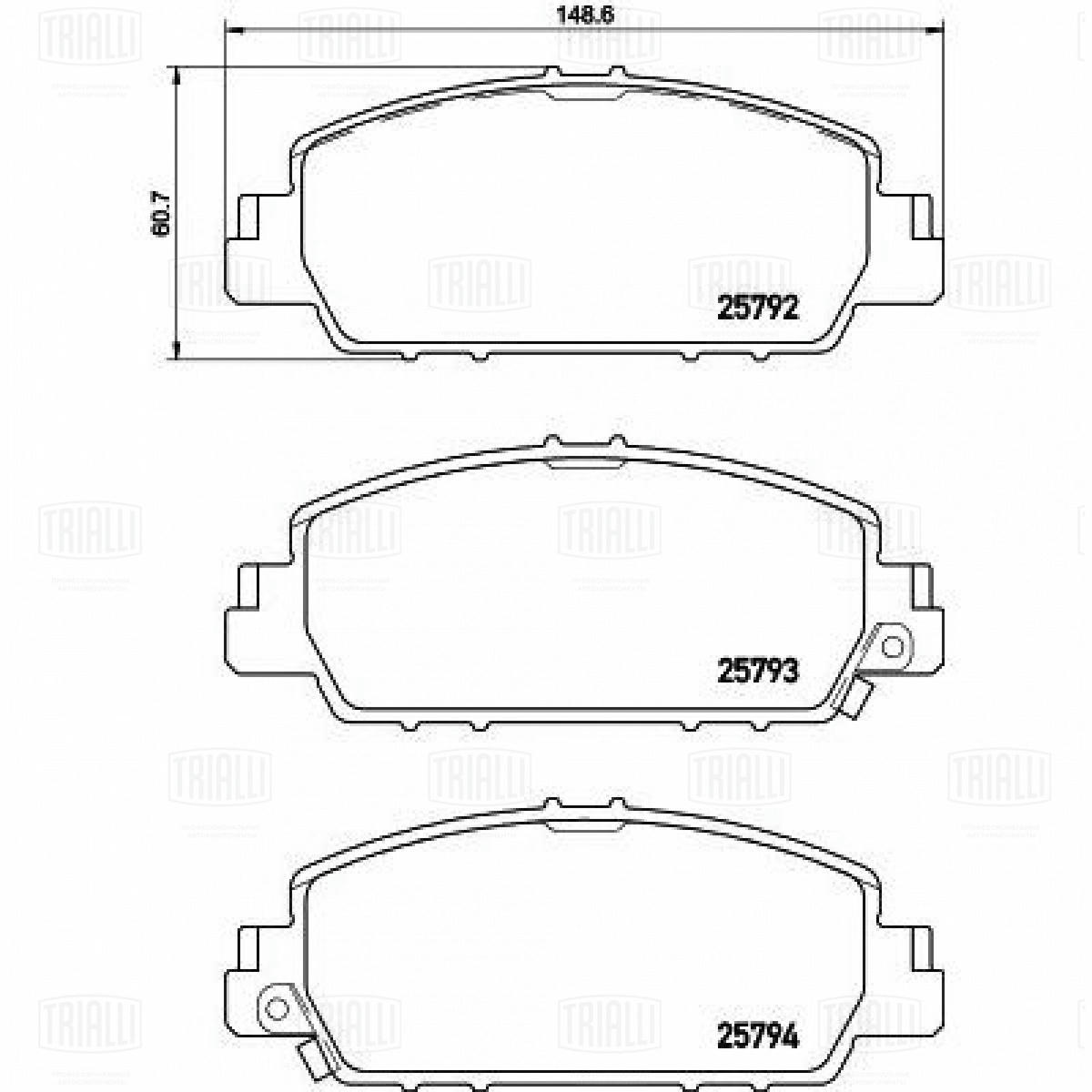 Колодки тормозные передние к-кт TRIALLI PF 4229 preview 2