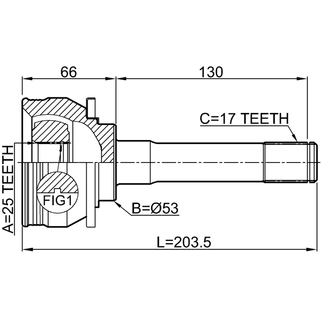 Шрус наружный 25X53X17 preview 2