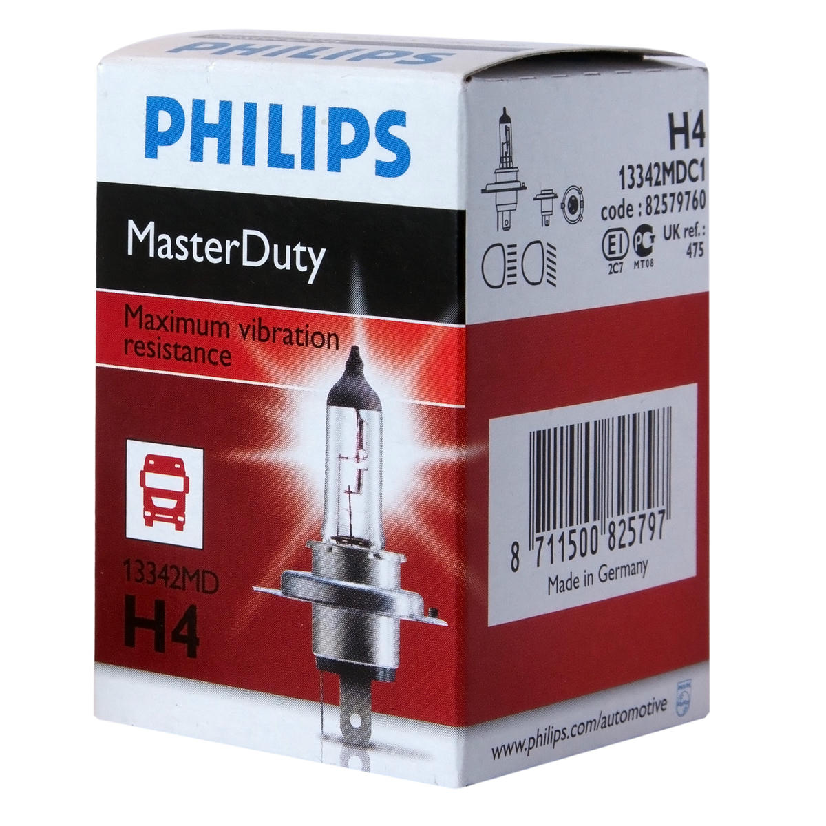 Лампа 24V H4 75/70W 1650lm P43T-38 3200K PHILIPS MasterDuty 1 шт. картон 13342MDC1 preview 2