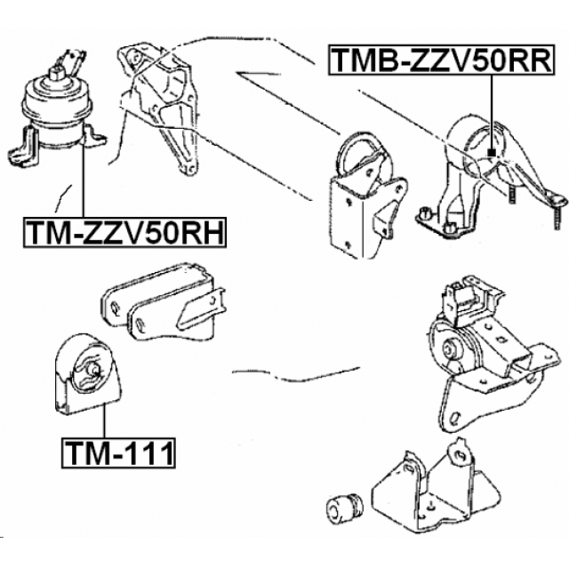 Опора двигателя правая FEBEST TM-ZZV50RH preview 2