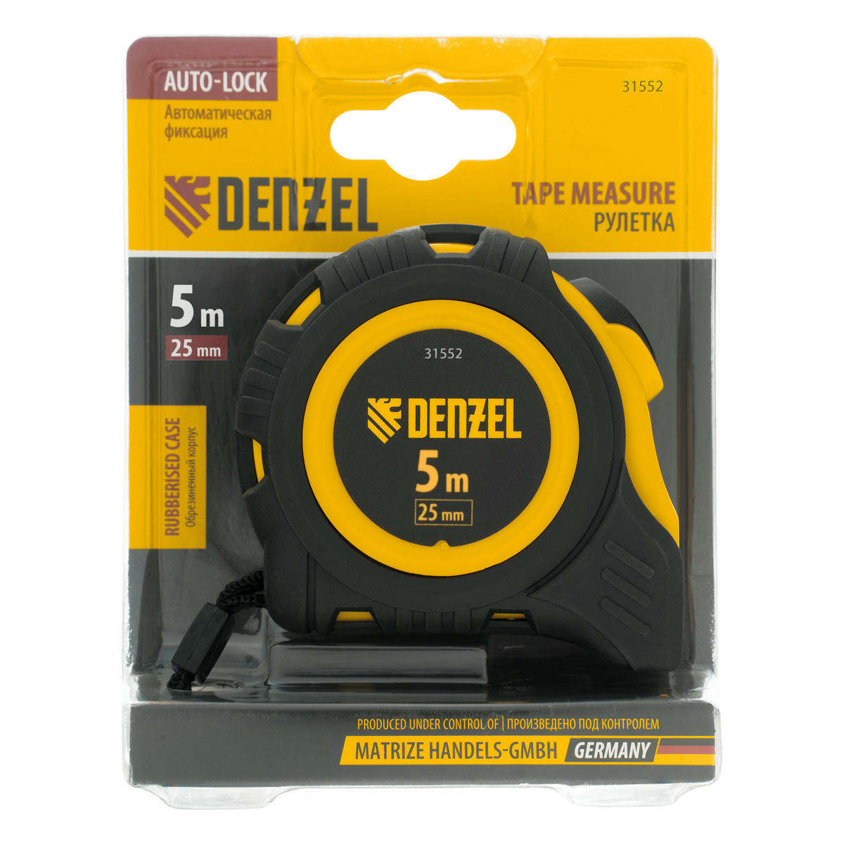 Рулетка 5м 25мм обрезиненный корпус, автм. фиксация DENZEL preview 6