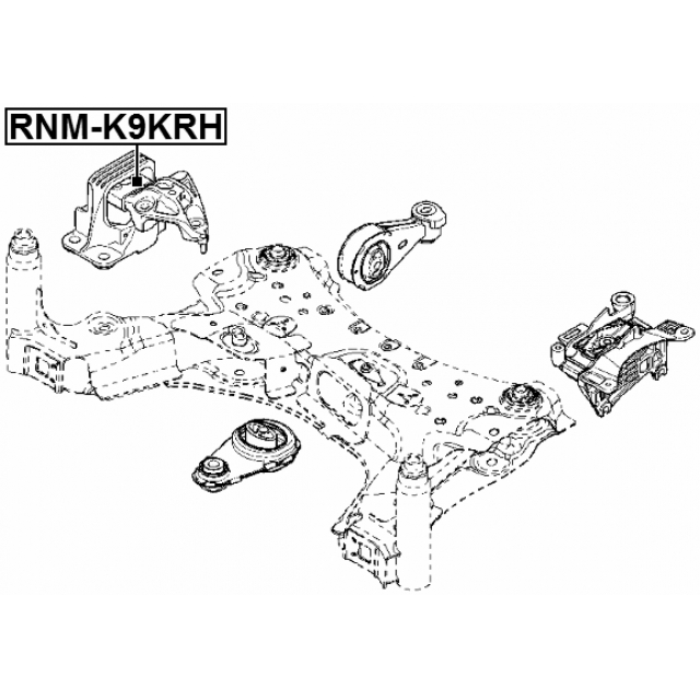 Опора двигателя правая FEBEST RNM-K9KRH preview 2