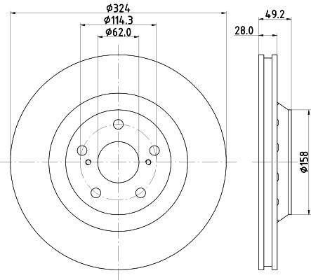 Диск торм. для а/м Toyota Venza (08-) перед. d=324 (DF 084116) preview 3