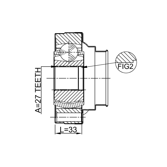 ШРУС внутренний TOYOTA MARK II 92-00, WINDOM 91-01, CAMRY V10/V20 0111-ACU10 preview 2