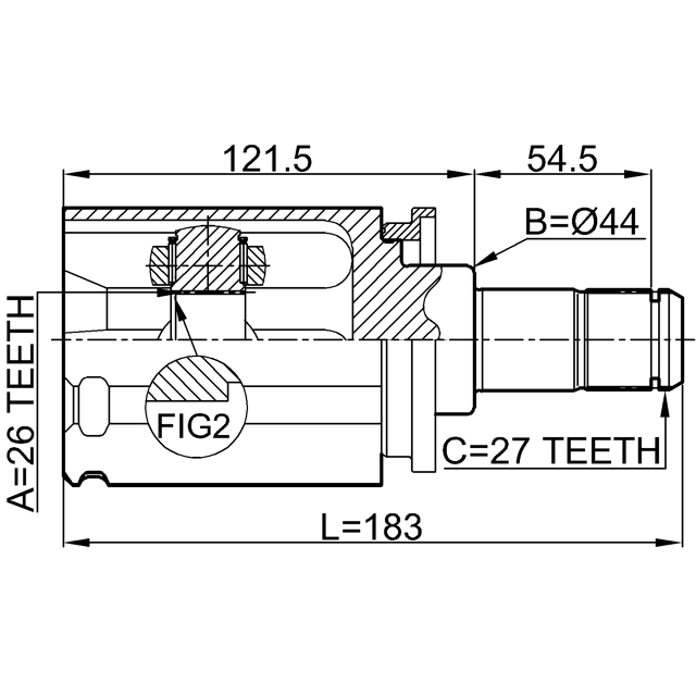 ШРУС внутренний FEBEST 1911-E70LH preview 2