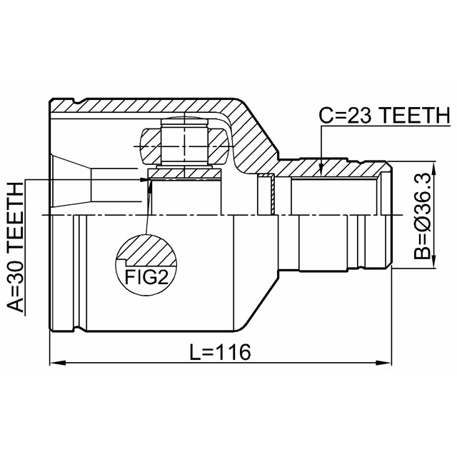 ШРУС ВНУТРЕННИЙ ПРАВЫЙ 30X36.3X23 (FEBEST) preview 2