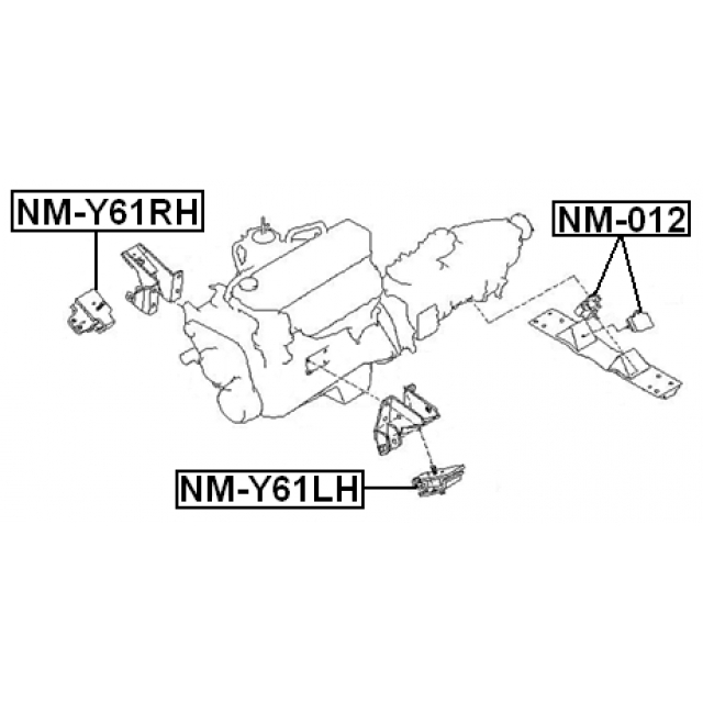 NM-Y61LH_подушка двигателя левая! Nissan Patrol/Safari Y61 97-06 preview 2