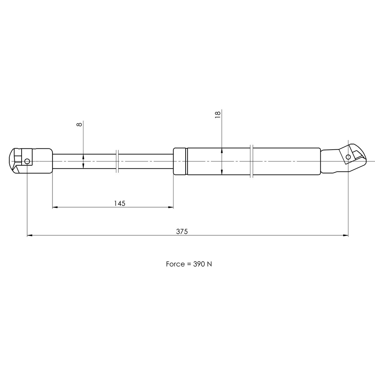 Газовый упор багажника TRIALLI GS 1826 preview 2