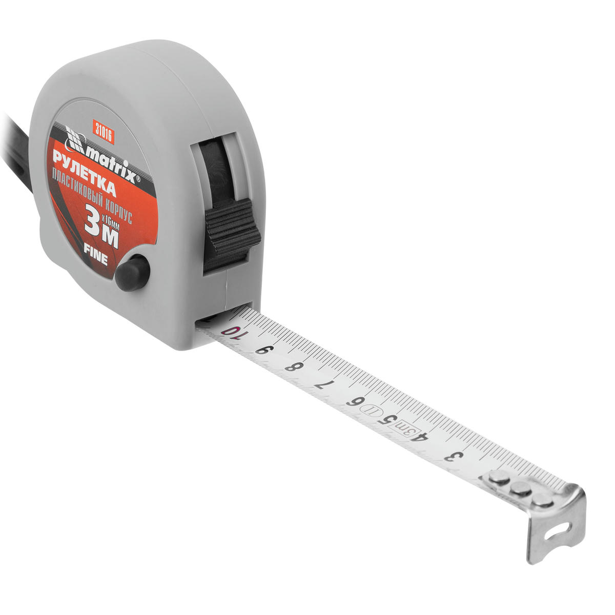 Рулетка 3м 13мм Fine пластиковый корпус MATRIX preview 2