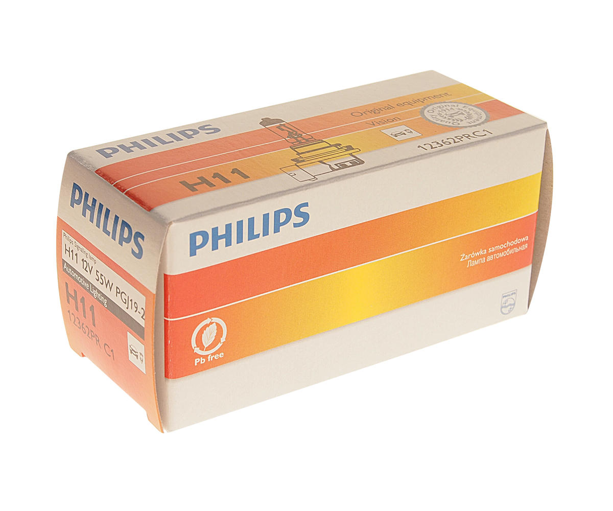 Лампа 12V H11 55W +30% PHILIPS Vision 1 шт. картон 12362PRC1 preview 1