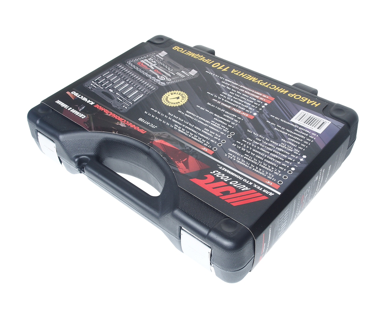 Набор головок торцевых и вставок 110пр 1/4" 1/2" 6гр кейс JTC preview 1