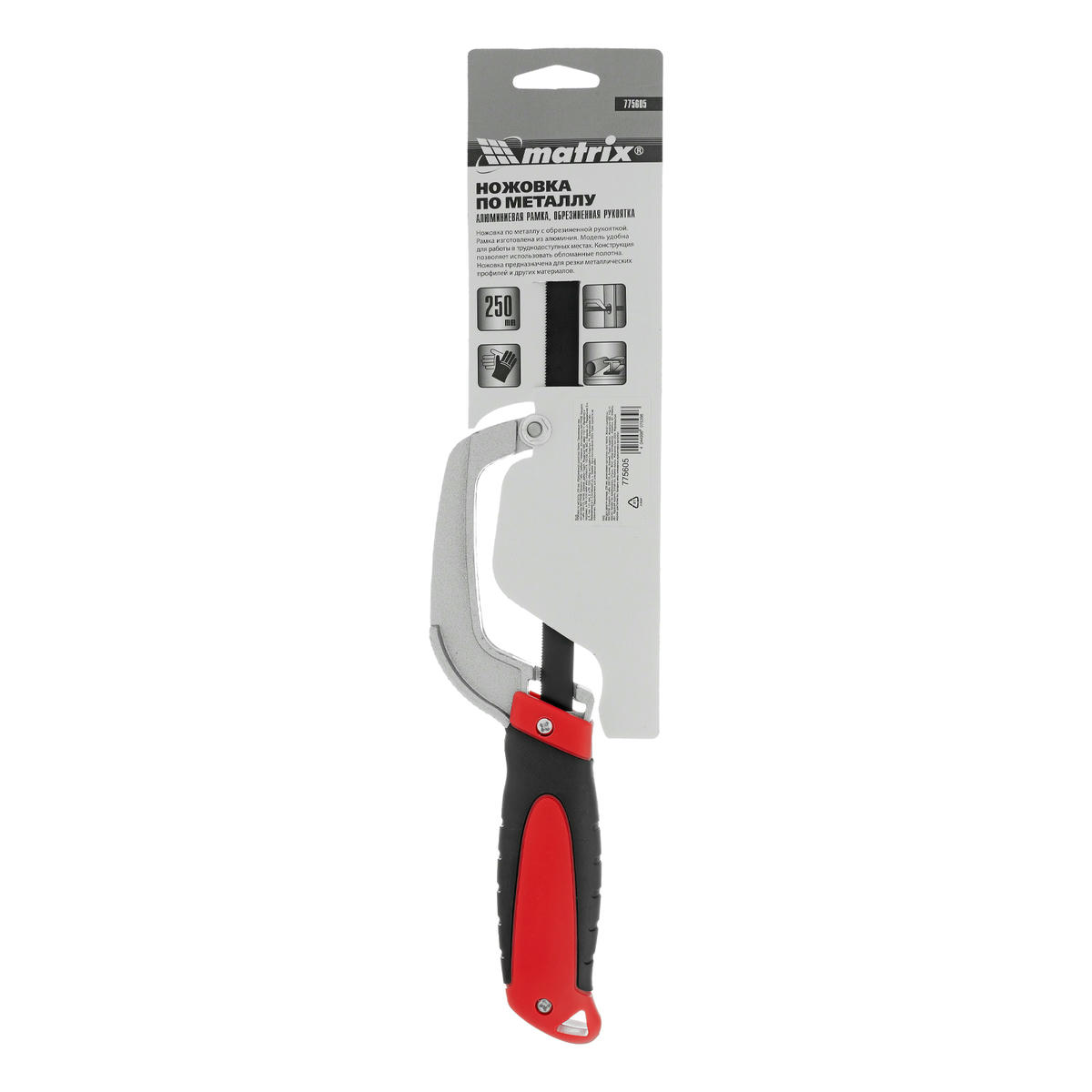MATRIX 775605 Ножовка по металлу, 250 мм, обрезиненная рукоятка preview 1