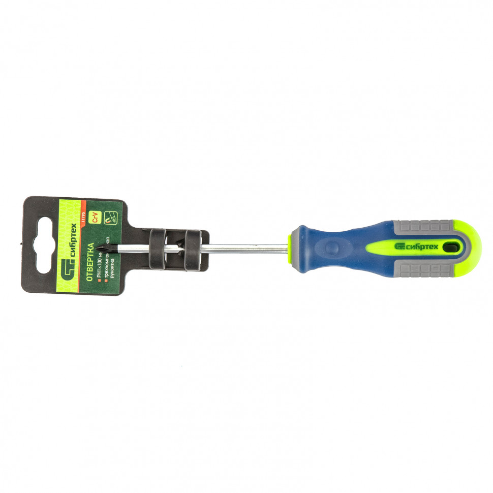 Отвертка Ph1 х 100 мм, трехкомп. рукоятка СИБРТЕХ preview 1