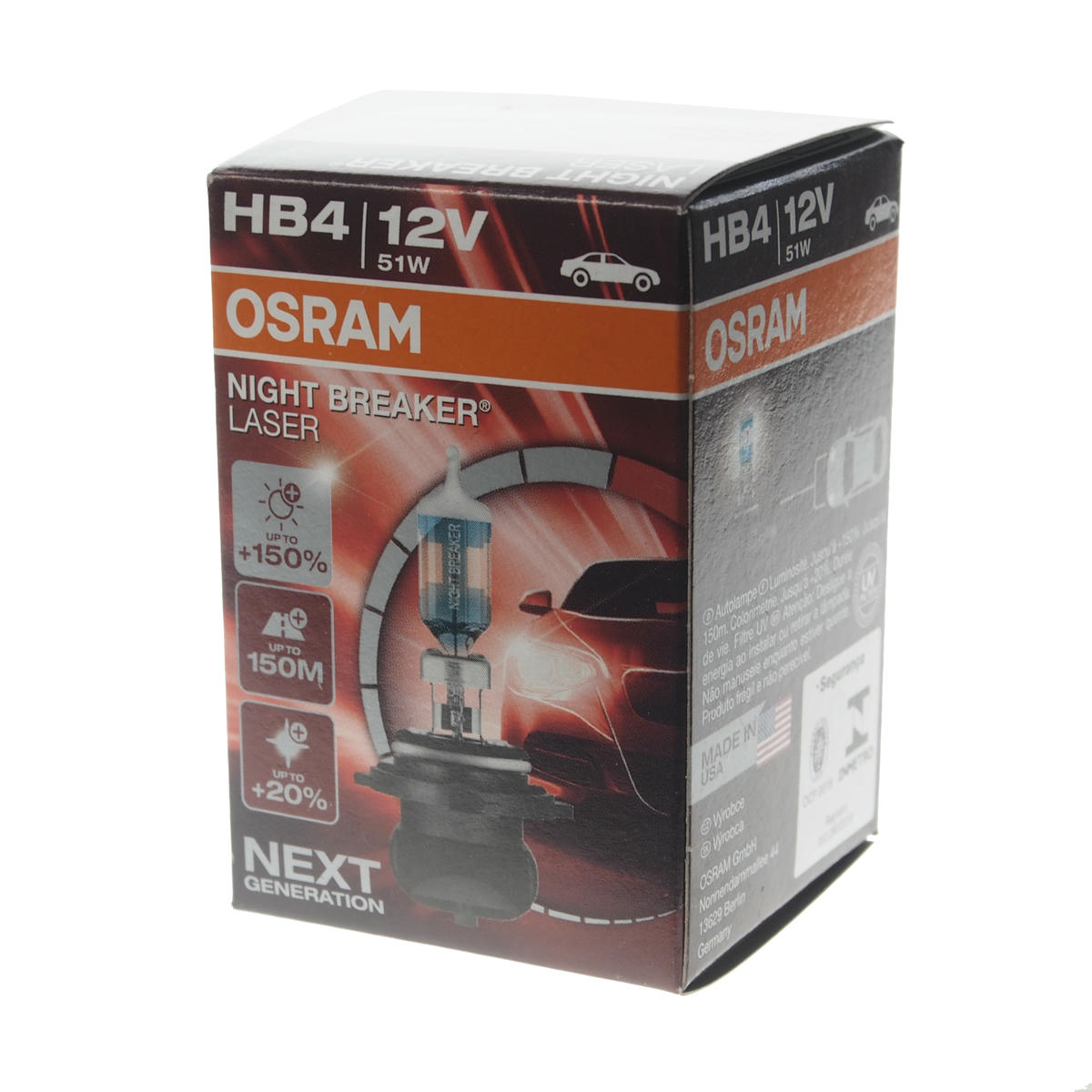 Лампа 12V HB4 51W P22d OSRAM NIGHT BREAKER LASER картон 9006NL preview 1