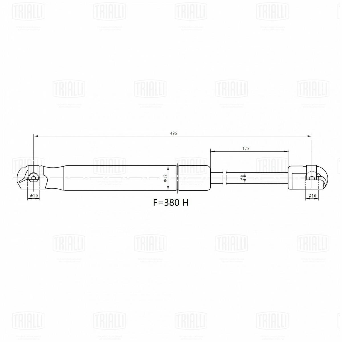 Упор газовый (амортизатор) для а/м Kia Soul (14-) (крышки багажника) (GS 0854) preview 3