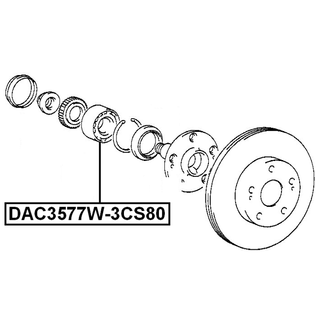 Подшипник ступицы FEBEST DAC3577W-3CS80 preview 2