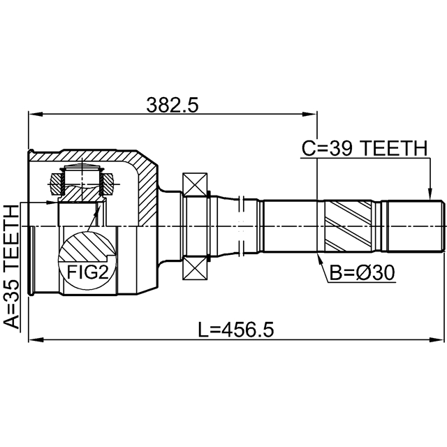 ШРУС ВНУТРЕННИЙ ПРАВЫЙ 35X30X39, шт preview 2