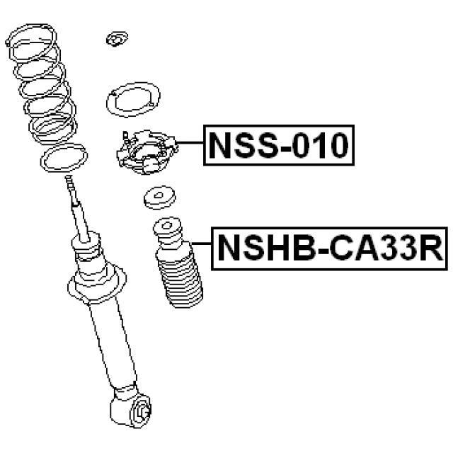 Опора заднего амортизатора FEBEST NSS-010 preview 2 Опора заднего амортизатора FEBEST NSS-010 preview 2
