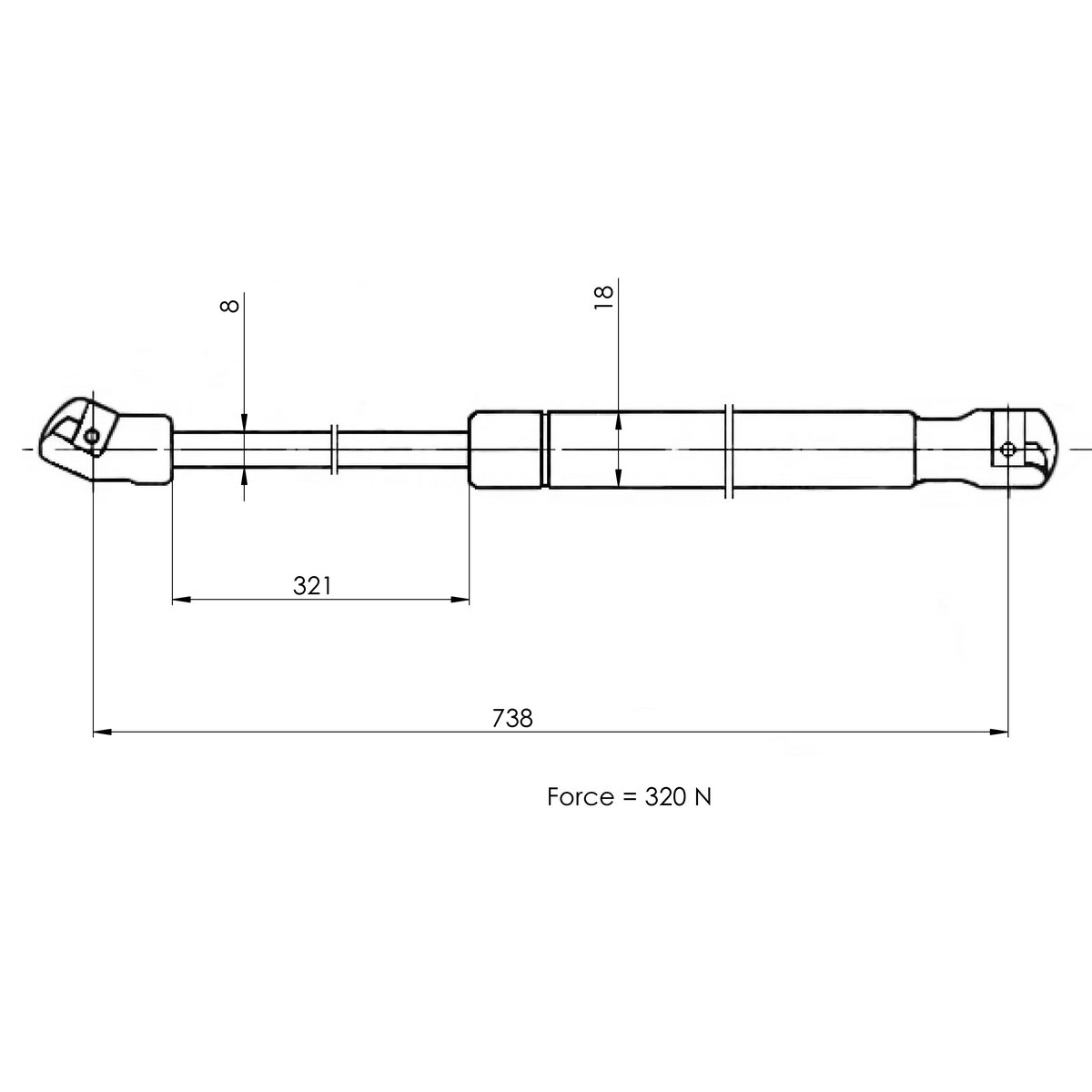 Газовый упор капота TRIALLI GS 1831 preview 2