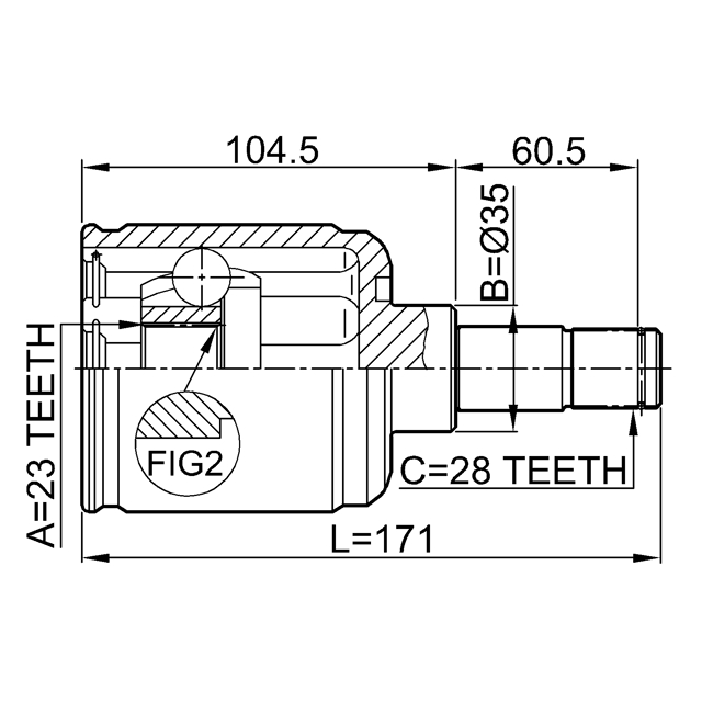ШРУС внутренний FEBEST 0511-GEMTLH preview 2