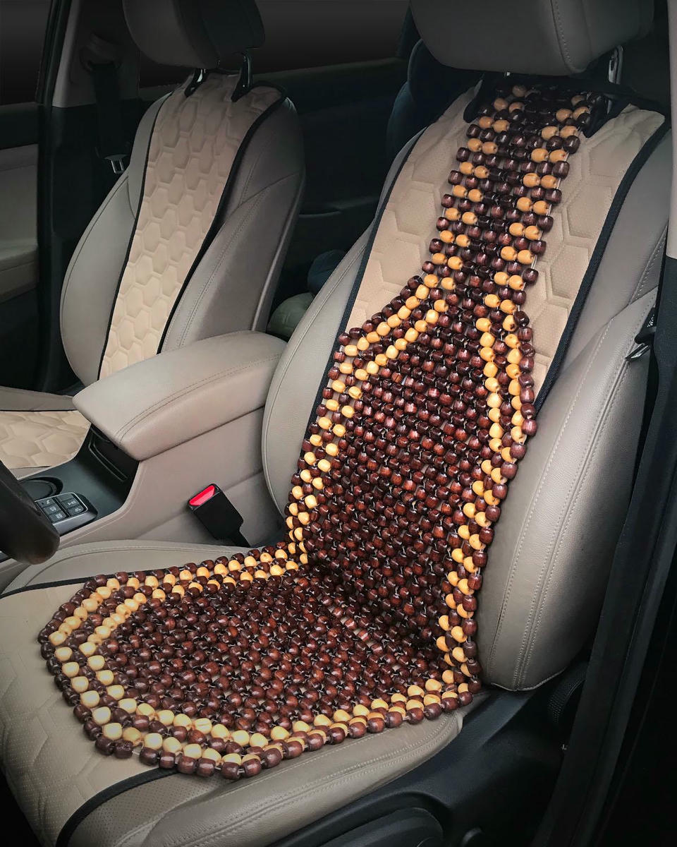 Накидка на перед. сиденье с подголовн. массажная деревянная preview 2