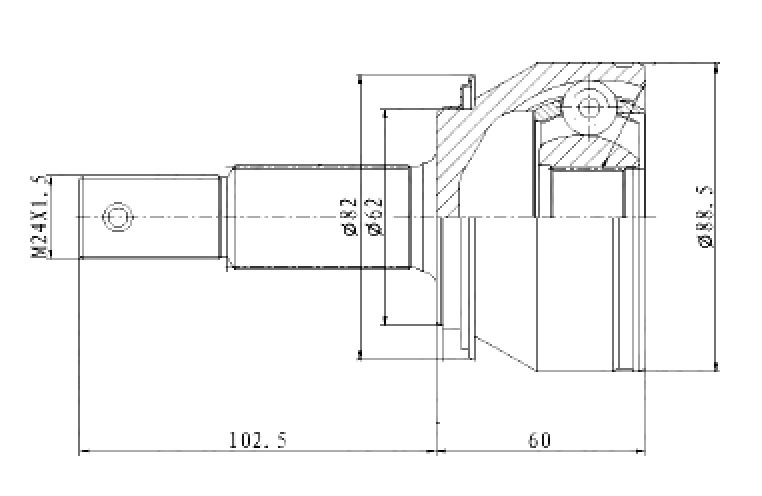 ШРУС для а/м Nissan X-Trail T32 (14-) 2.5i CVT 4WD (наруж. перед.) (GO 1456) preview 3