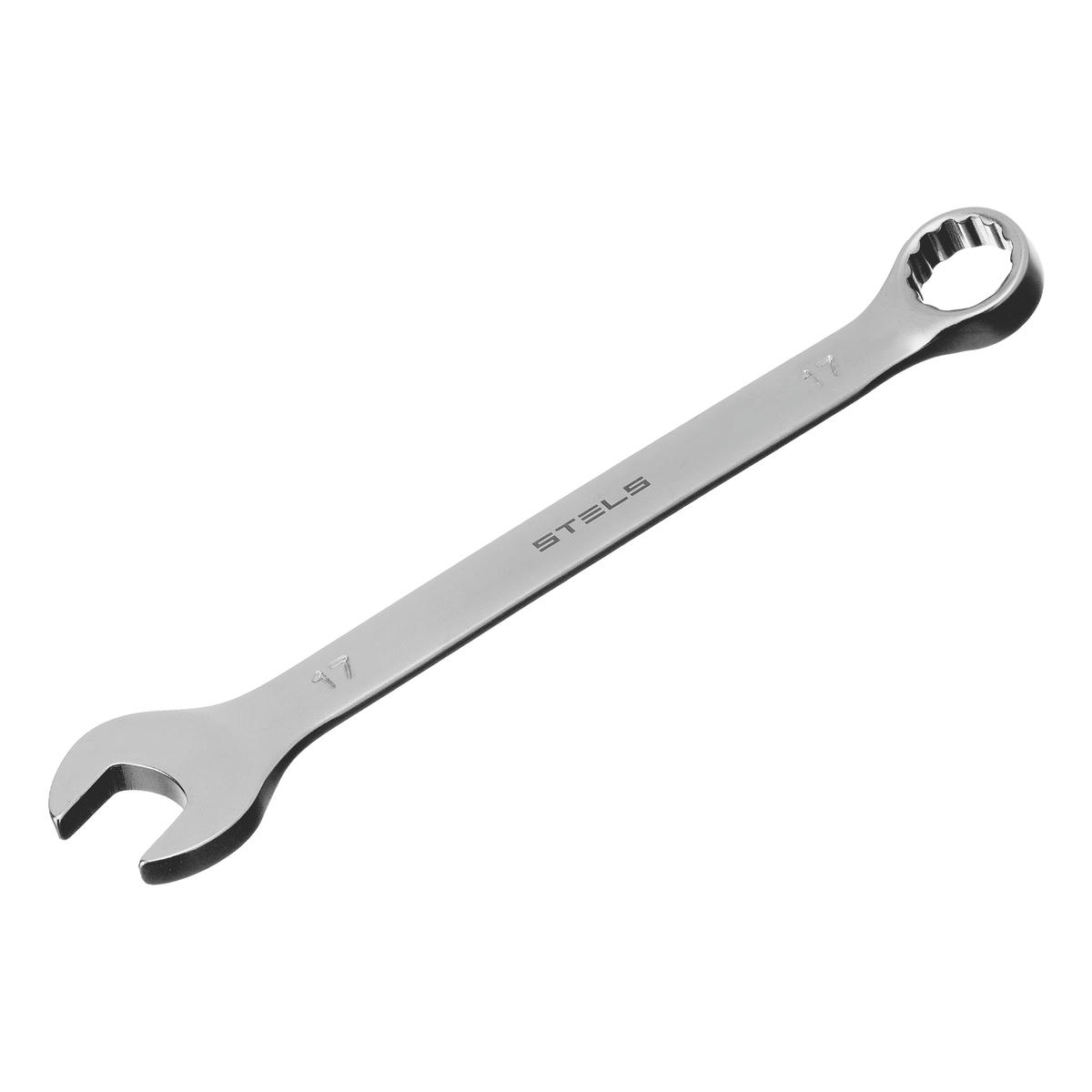 Ключ комбинированный 17 мм, CrV, матовый хром// STELS preview 1