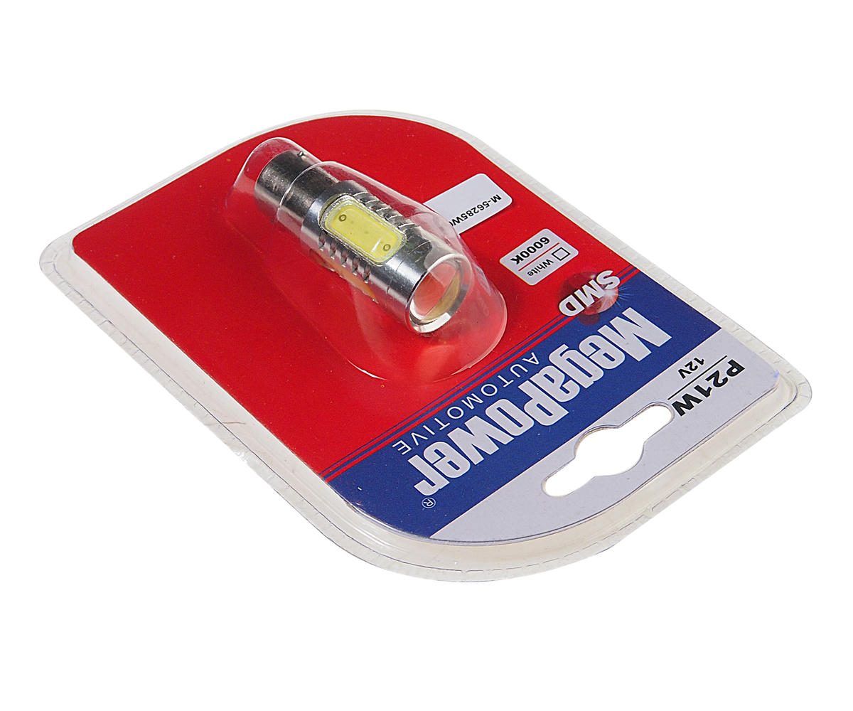 Лампа P21W (BA15s) 5 SMD MEGA WHITE блистер 6000K 12V MEGAPOWER preview 1