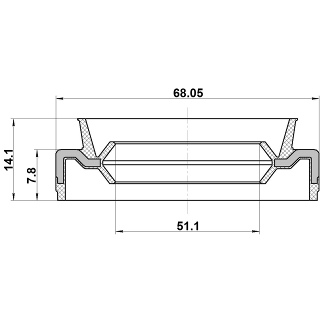 95EFS-53680814X_сальник ступицы передней!53X68X7.8X14.1 Mazda 323 1.1-1.5 80-85 preview 2