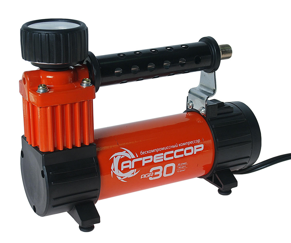 Компрессор автомобильный Агрессор 30л/мин с фонарем preview 1