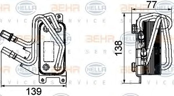 Радиатор масляный BMW 7 (E65) HELLA preview 3