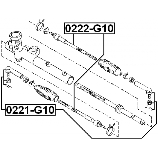Тяга рулевая nissan bluebird sylphy g10 2000-2005 NISSAN BLUEBIRD SYLPHY G10 2000-2005 FEBEST 0222-G preview 2