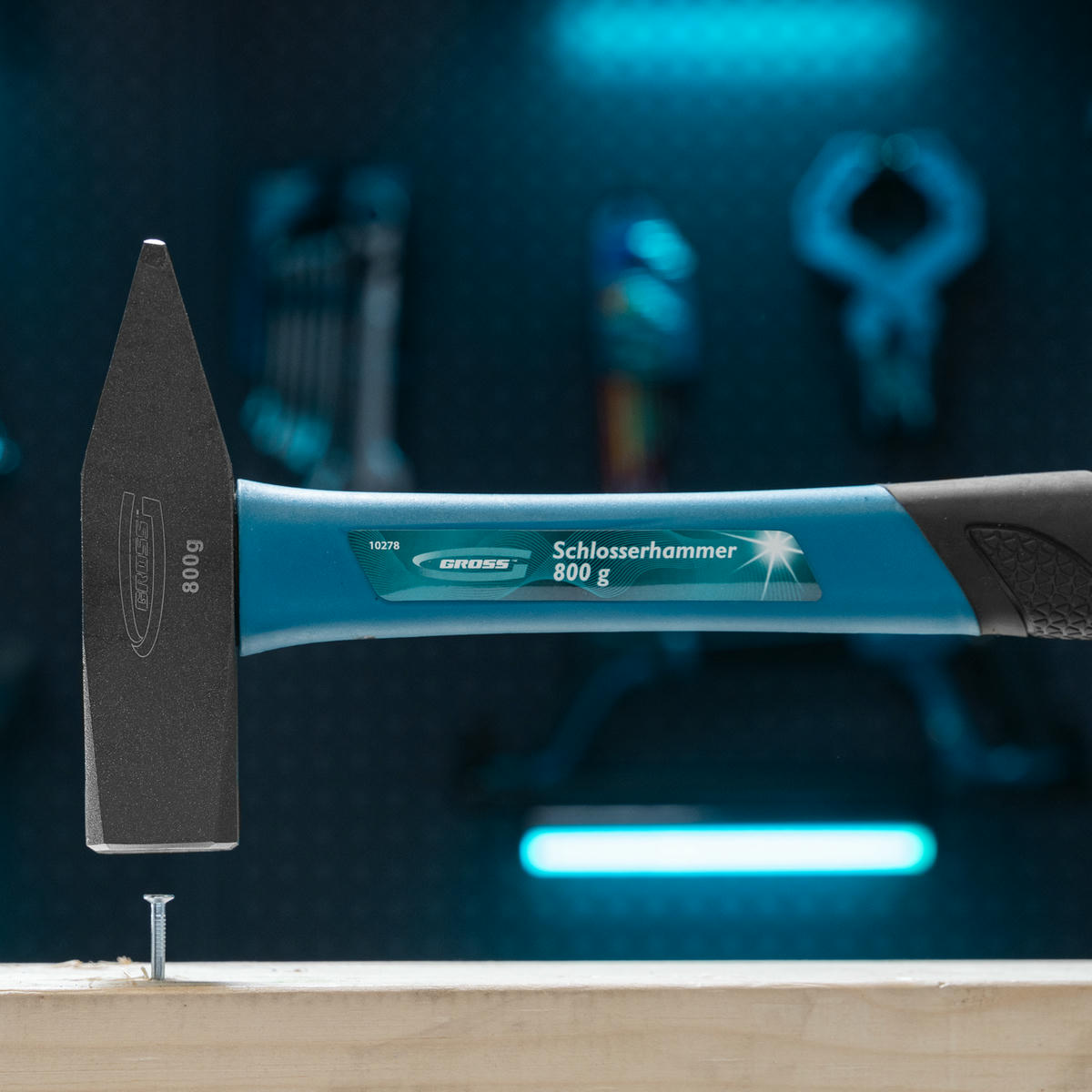 Молоток 800г квадратный боек, фибергласовая обрезиненная рукоятка GROSS preview 5
