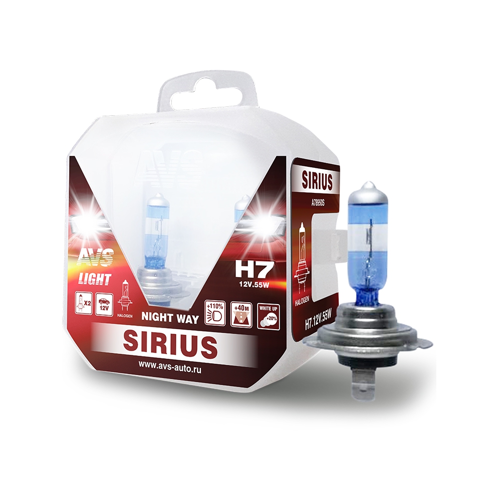 Галогенная лампа AVS SIRIUS/NIGHT WAY/ PB H7.12V.55W. 2шт., шт preview 1
