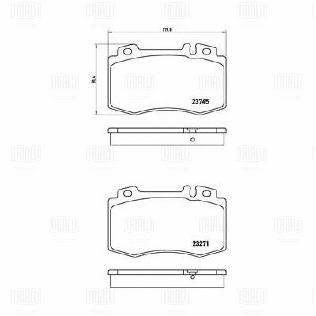 Колодки тормозные передние к-кт TRIALLI PF 4276 preview 2