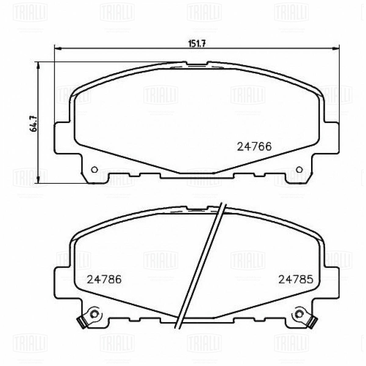 Колодки тормозные передние к-кт TRIALLI PF 4222 preview 2