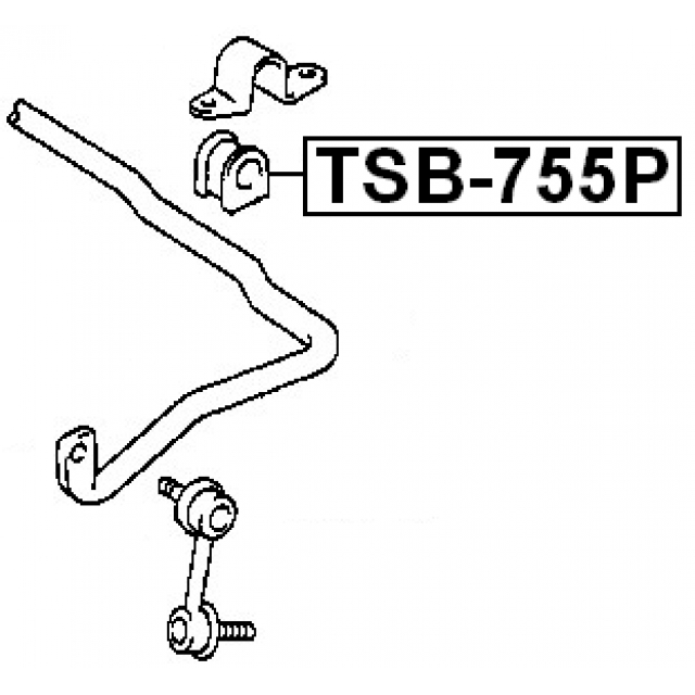 Втулка (сайлентблок) переднего стабилизатора FEBEST TSB-755P preview 2
