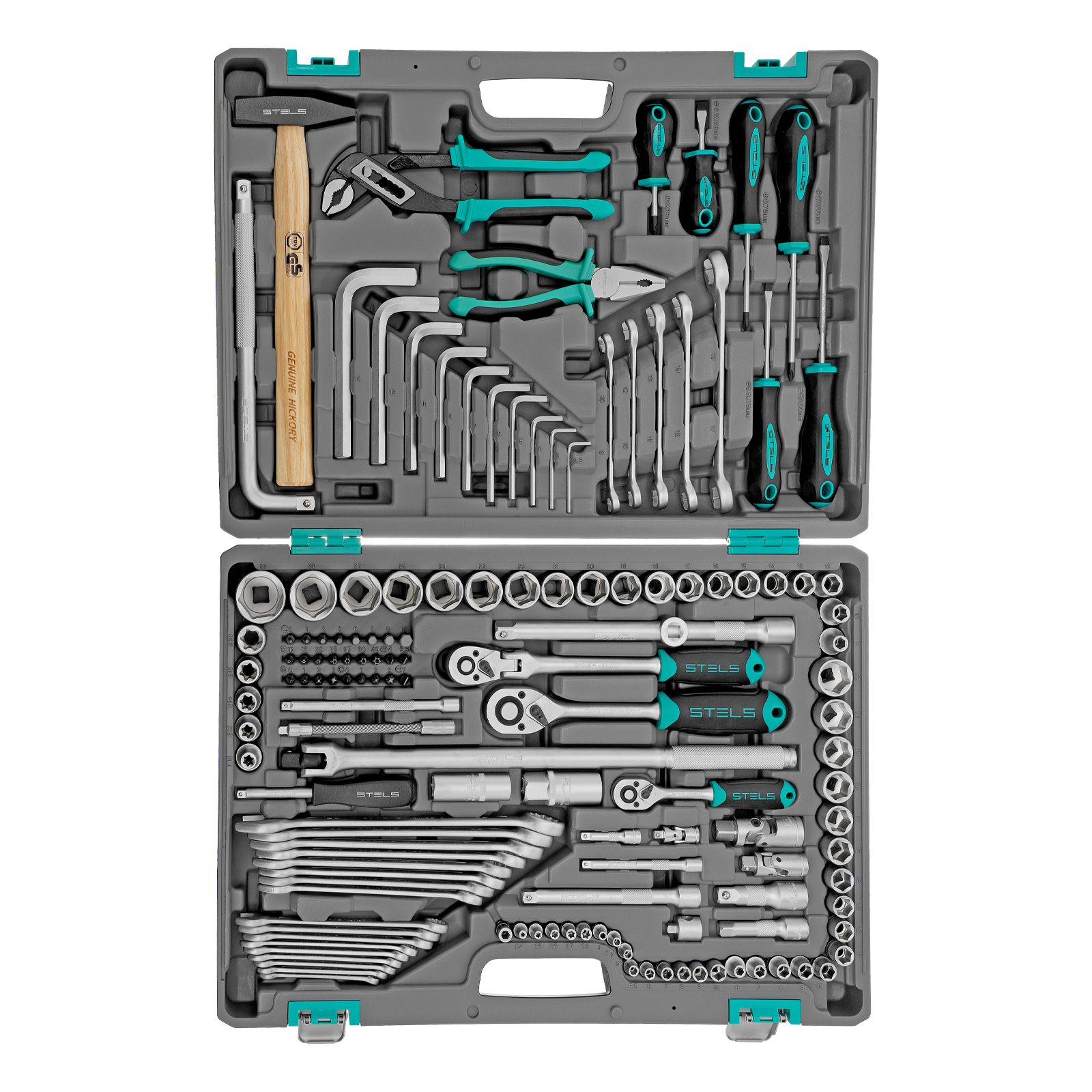 Набор инструментов, 1/2",3/8", 1/4", CrV, пластиковый кейс 142 предм. Stels preview 3