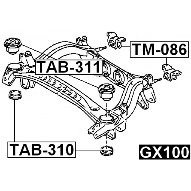 Сайлентблок задней подвески FEBEST TAB-310 preview 2 Сайлентблок задней подвески FEBEST TAB-310 preview 2