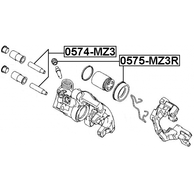 Ремкомплект суппорта тормозного заднего MAZDA 3 BK 2003-2008 FEBEST 0575-MZ3R preview 2