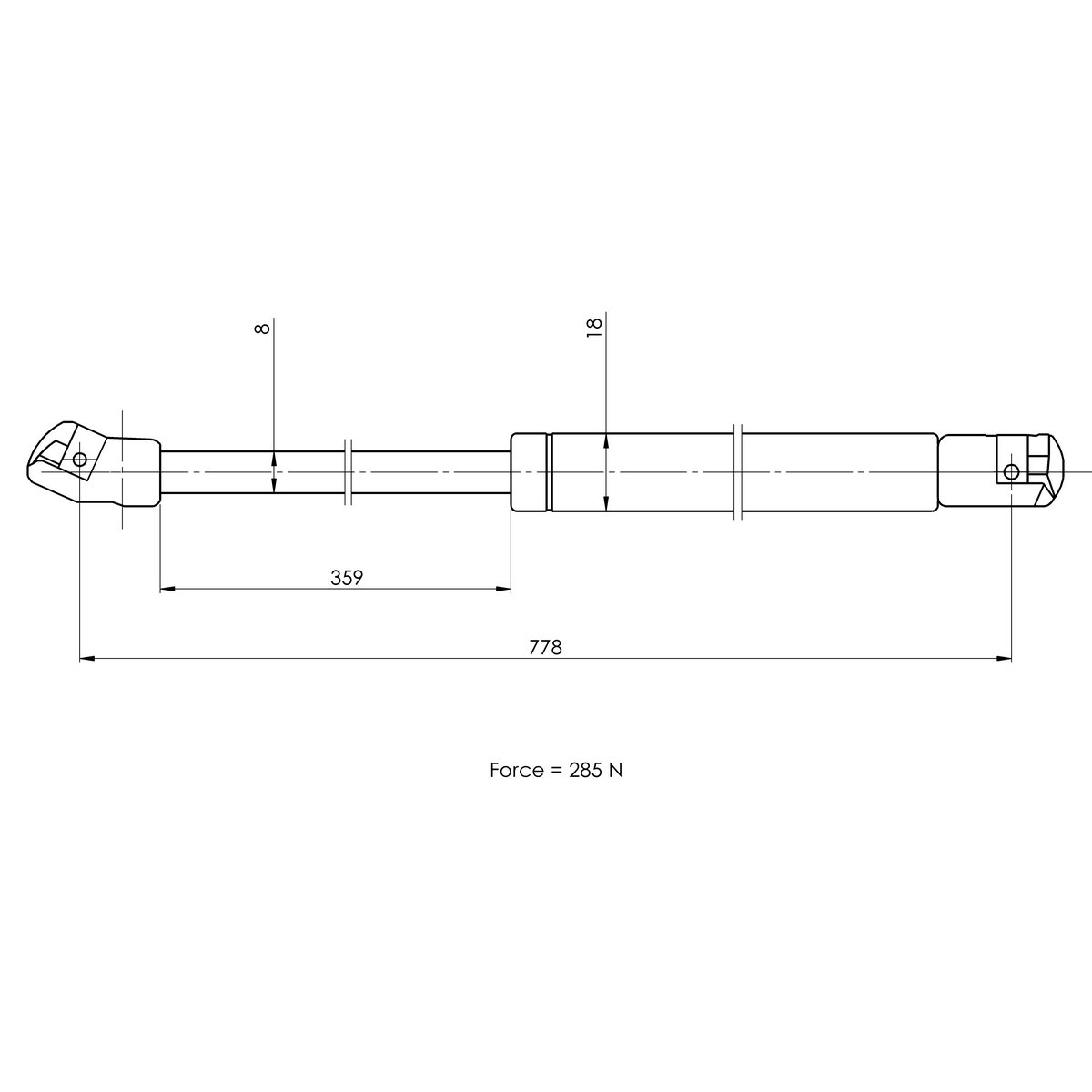 Газовый упор капота TRIALLI GS 1816 preview 2