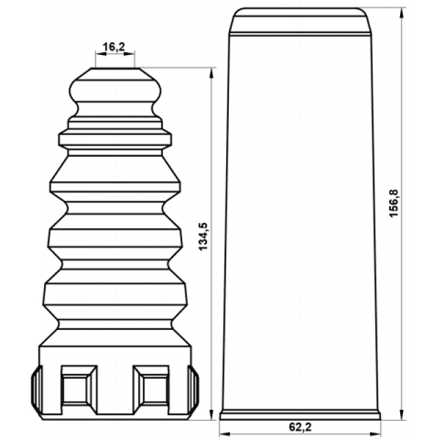 Пыльник заднего амортизатора с отбойником комплект AUDI RSQ3 2014-2018 FEBEST VWSHB-TOURIIR-KIT preview 2