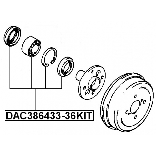 Подшипник ступицы задний TOYOTA COROLLA E11 DAC386433-36KIT preview 2 Подшипник ступицы задний TOYOTA COROLLA E11 DAC386433-36KIT preview 2