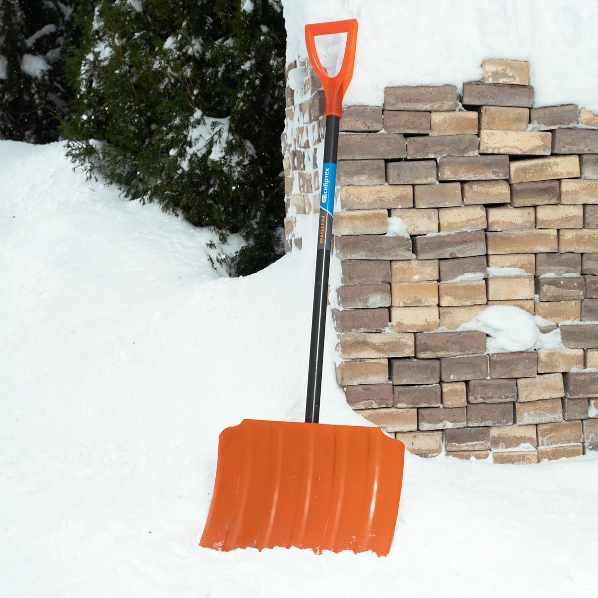 Лопата снеговая стальная 470х335х1335 стальной черенок СИБРТЕХ preview 9